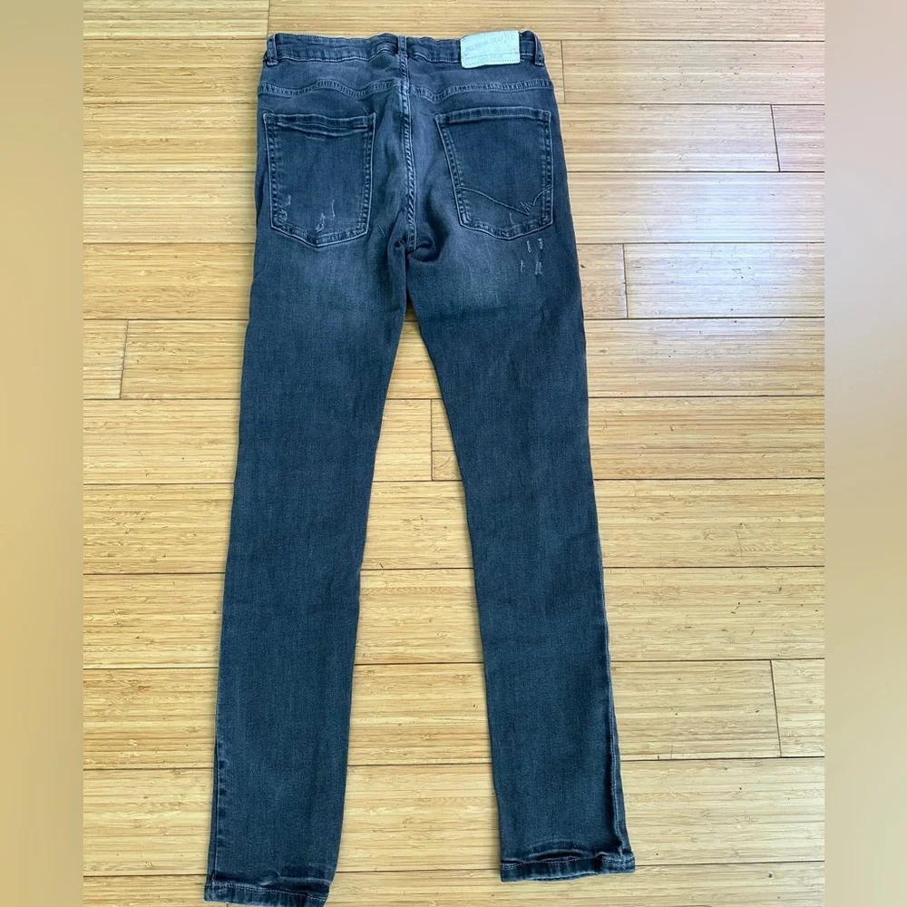Zara Boys Charcoal Distressed Skinny Jeans | Adjustable Waist | Size 13–14 (164)